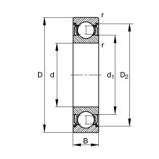 S 6028-2Z,  DIN 625-1 ˜ʵҪߴ, ɂg϶ܷ