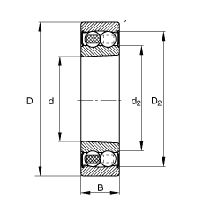 {(dio)S 2205-K-2RS-TVH-C3, (j) DIN 630 (bio)ʵҪߴ, FF 1:12ɂ(c)ܷ