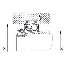 {(dio)S 2205-K-2RS-TVH-C3, (j) DIN 630 (bio)ʵҪߴ, FףF 1:12ɂ(c)ܷ